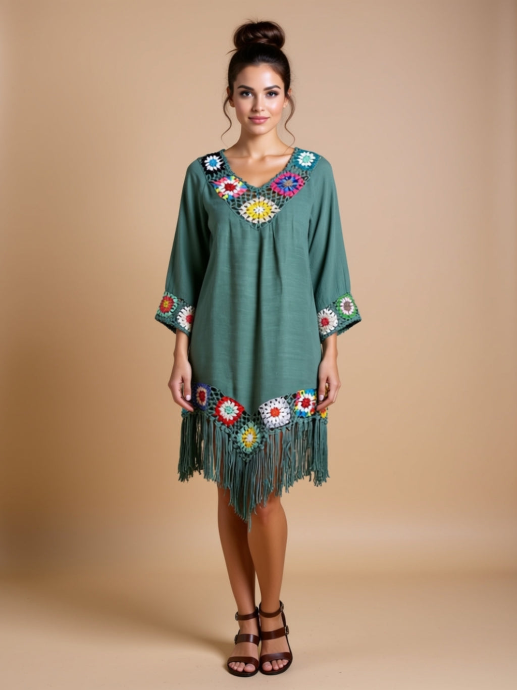 Ärmelloses Baumwoll-Vertuschkleid