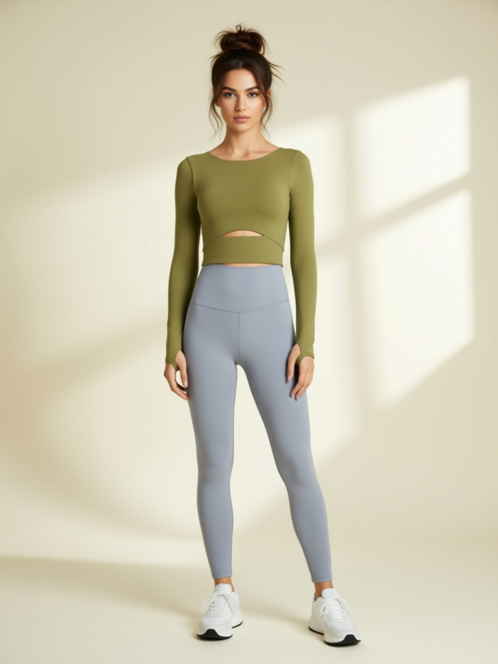 Cropped Long Sleeve Yoga Top