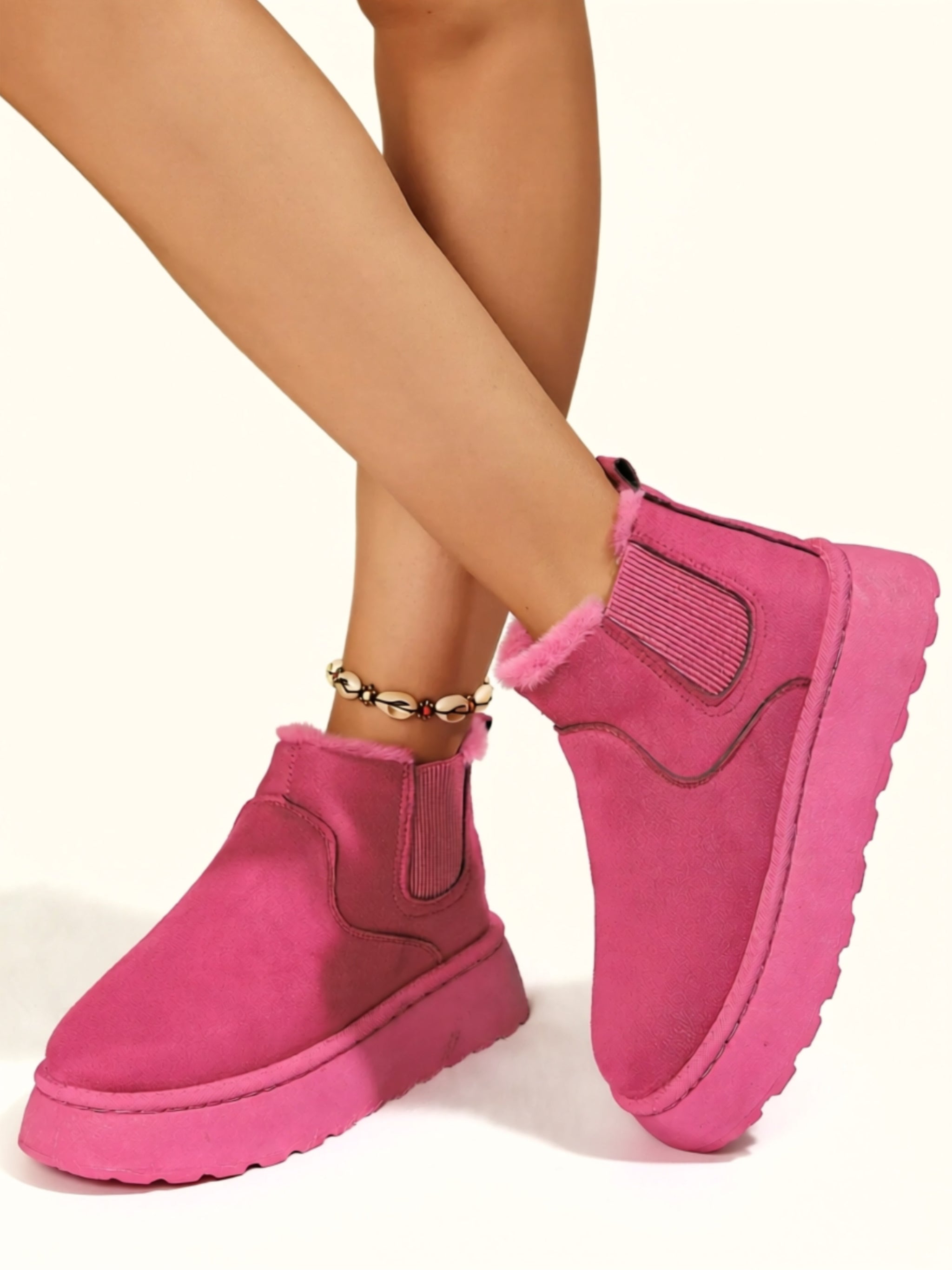 Suede Mid‑Heel Boots