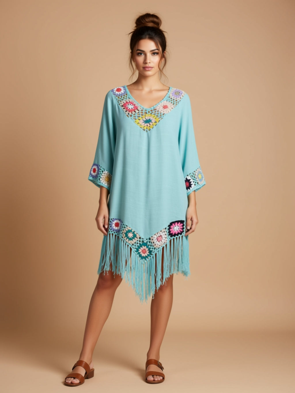 Ärmelloses Baumwoll-Vertuschkleid