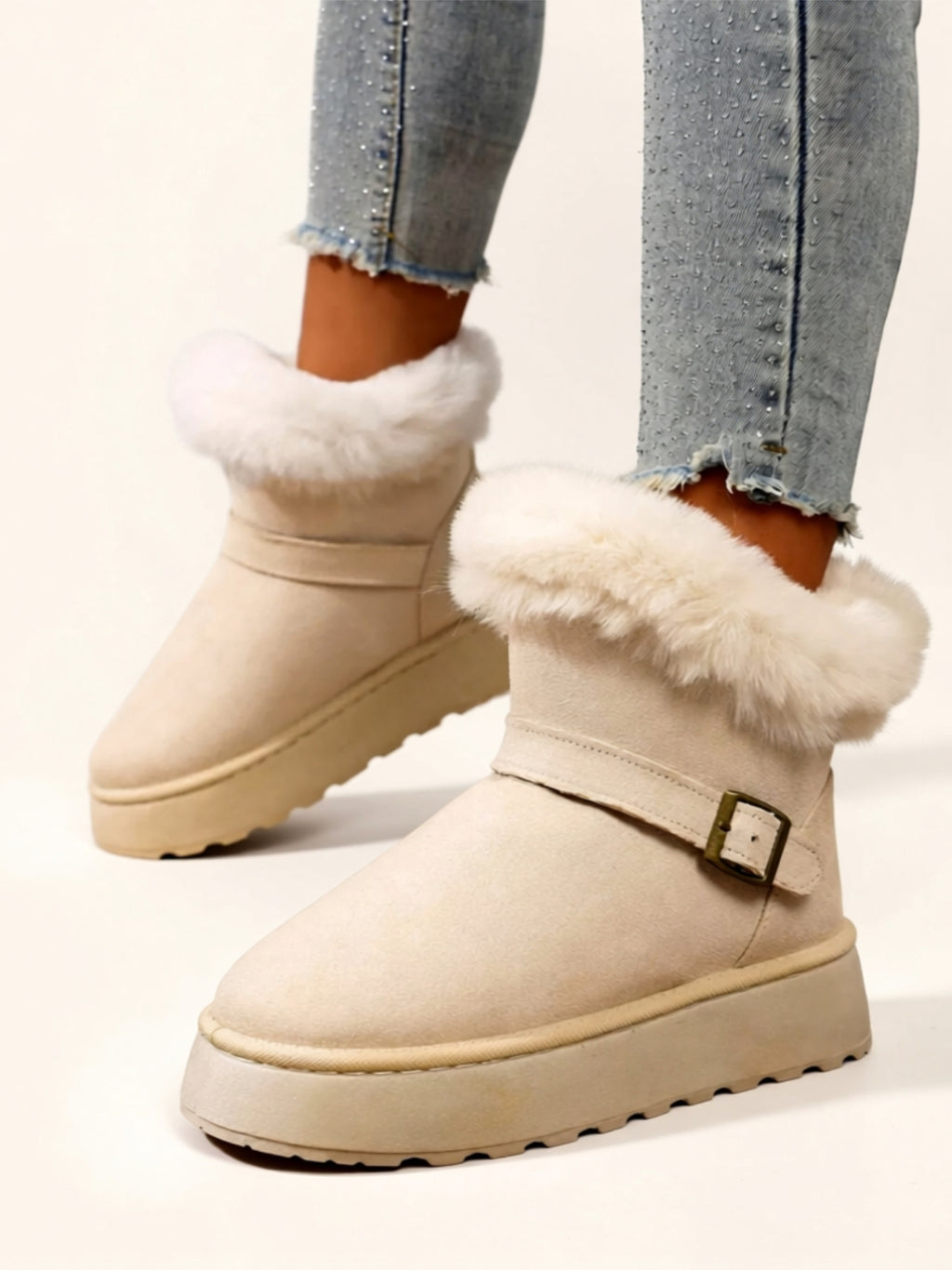 Vegan Leather Low‑Heel Boots