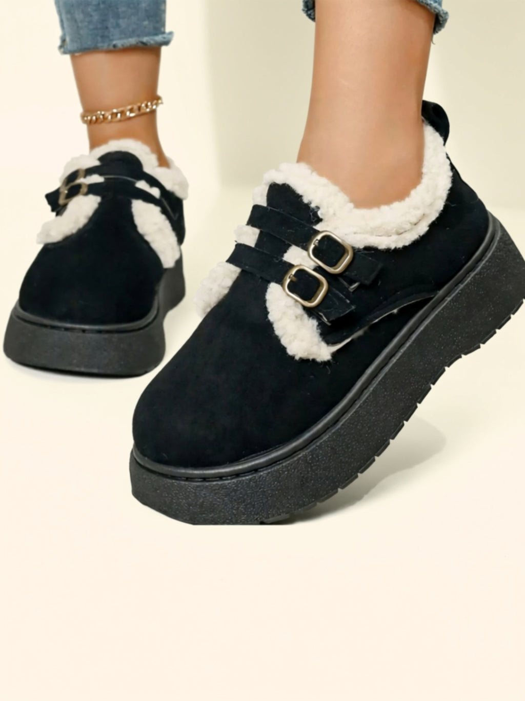 Bottes plates en daim