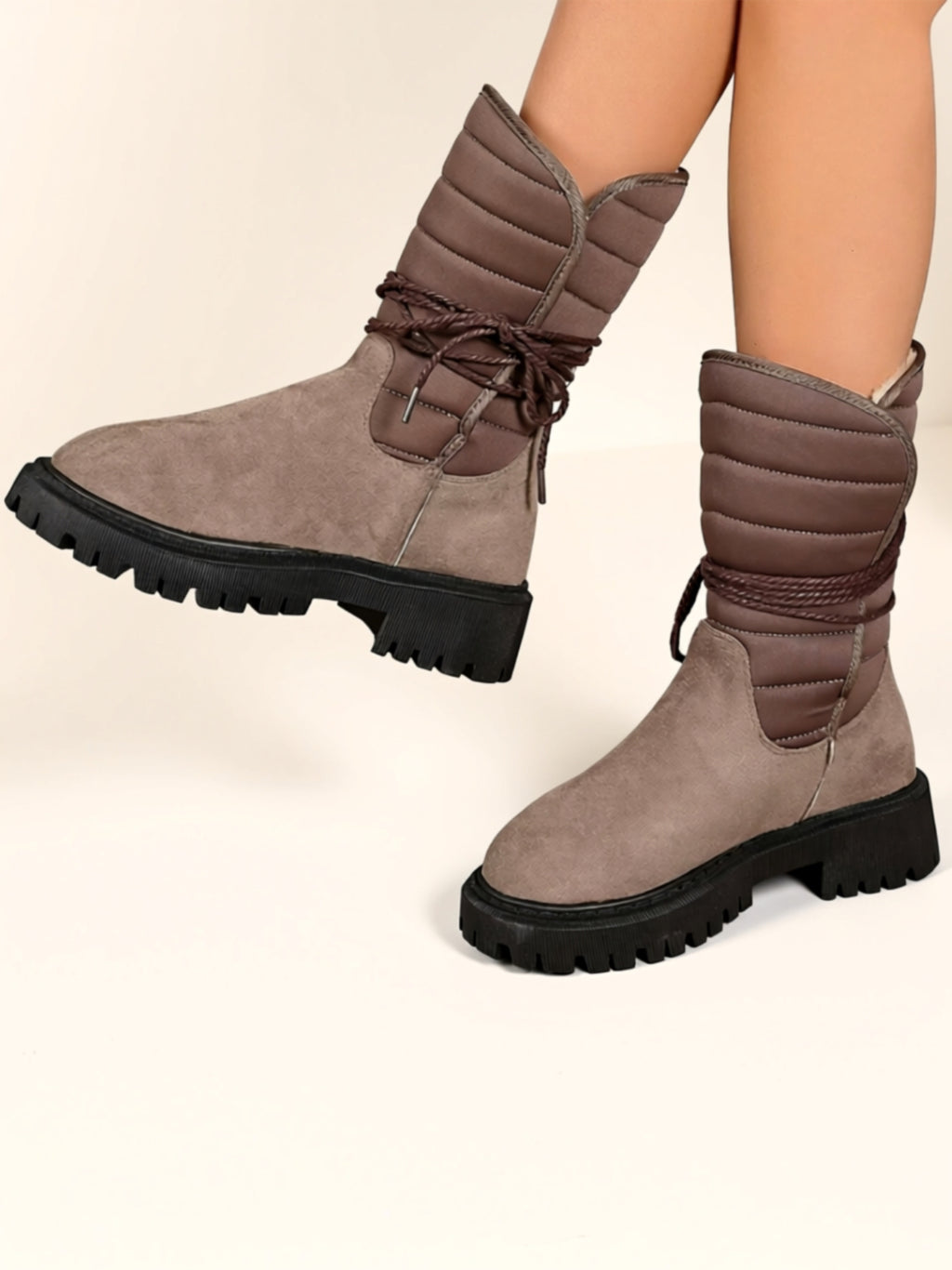Mid‑Heel Suede Boots