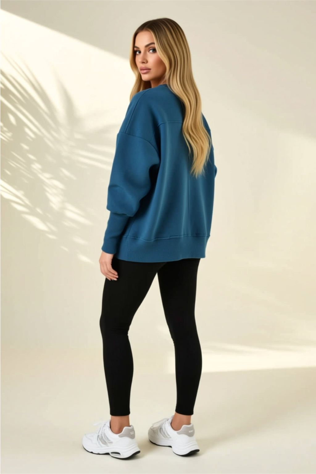 Oversized Long Sleeve Sweatshirt with Side Slits