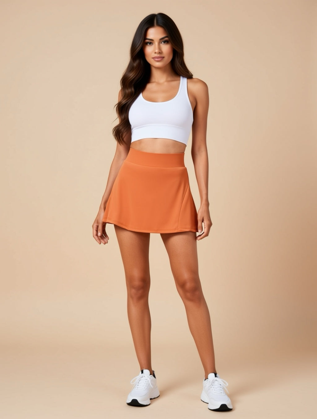 High-Waisted Athletic Skort with Built-In Shorts