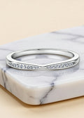 Curved Moissanite Wedding Band in 925 Sterling Silver