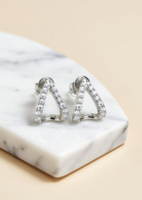 Minimalist Moissanite Teardrop Stud Earrings | 925 Sterling Silver, Gold or Silver
