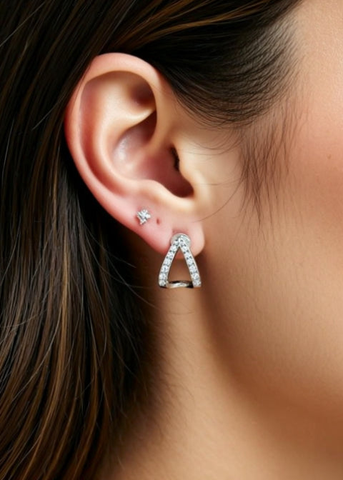 Minimalist Moissanite Teardrop Stud Earrings | 925 Sterling Silver, Gold or Silver