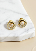 D Color Moissanite Circle Stud Earrings in .925 Sterling Silver, Gold or Silver