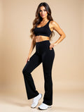 High-Waist Yoga-Hose mit Taschen – Schlaghose