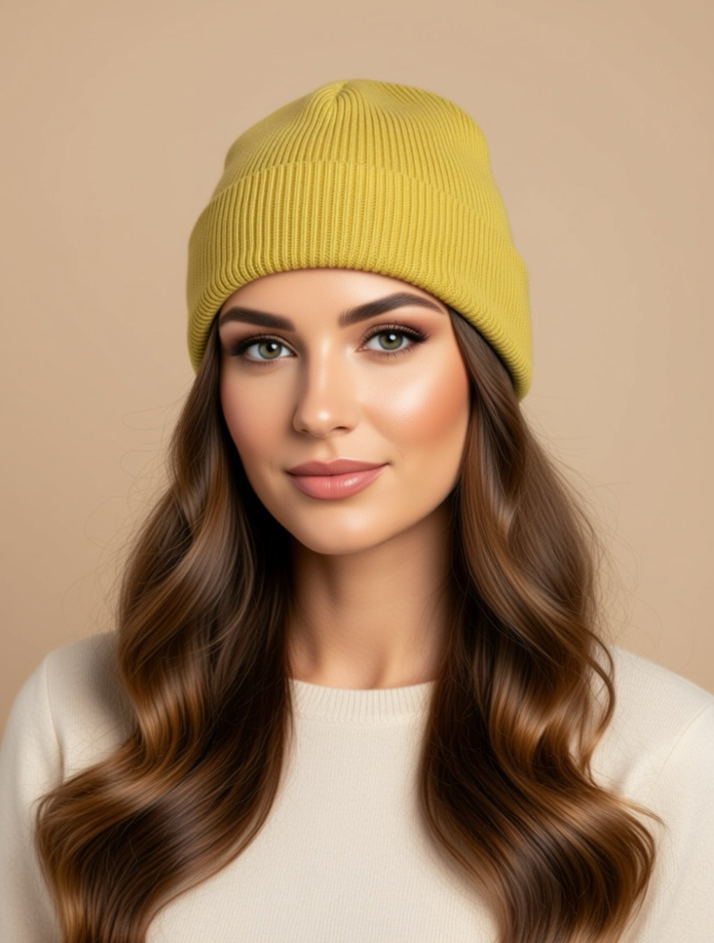 Klassische gerippte Strickmütze