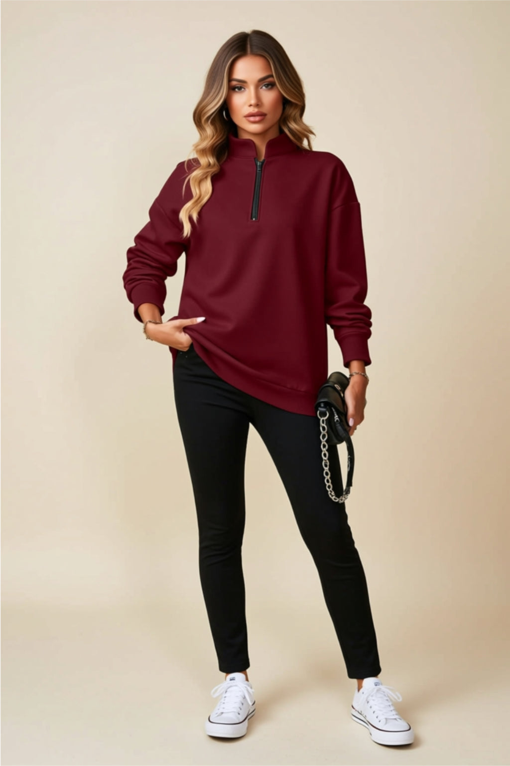 Quarter-Zip Pullover Sweatshirt