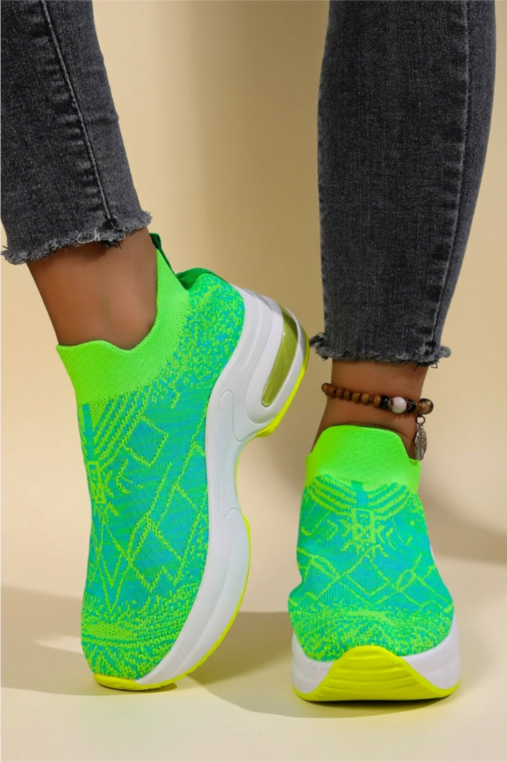 Slip-On Mesh Sneakers with Cushioned Low Heel