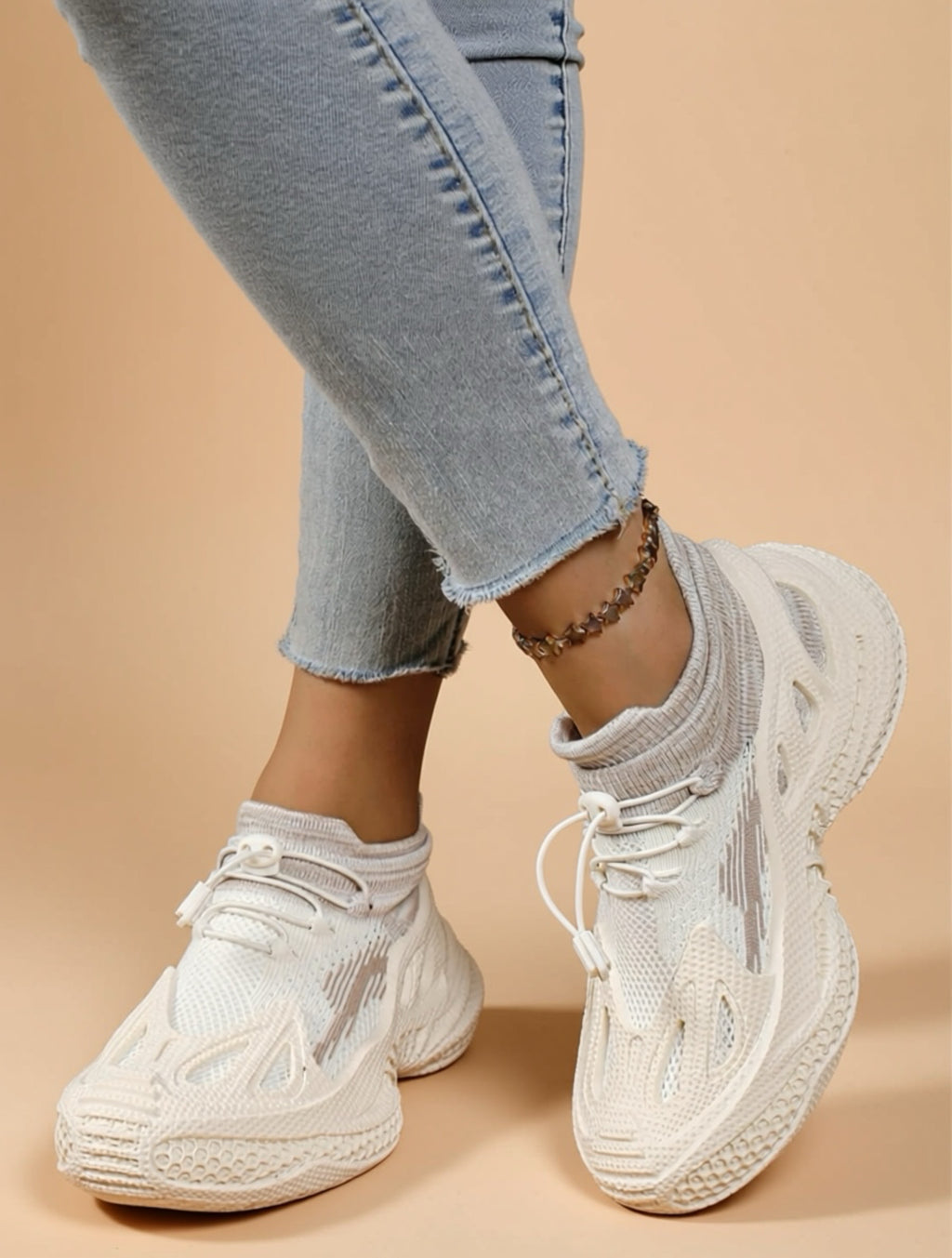 Lightweight Mesh Lace-Up Sneakers