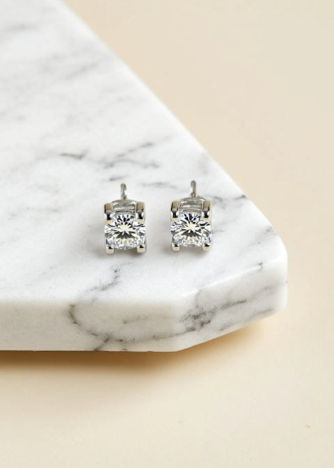 0.5 CT Moissanite Stud Earrings | 925 Sterling Silver, Rose Gold or Silver