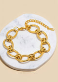 18K Gold-Plated Chunky Oval Link Chain Bracelet in Stainless Steel