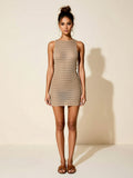 Knit Mesh Beach Cover Up Dress