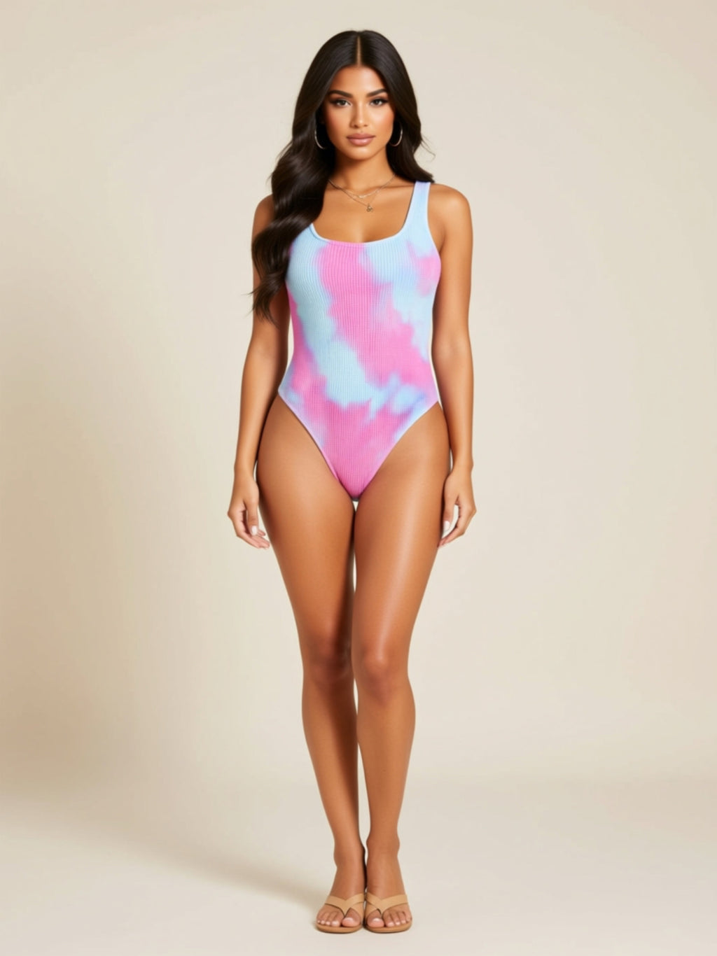 Solid Knit Swimsuit