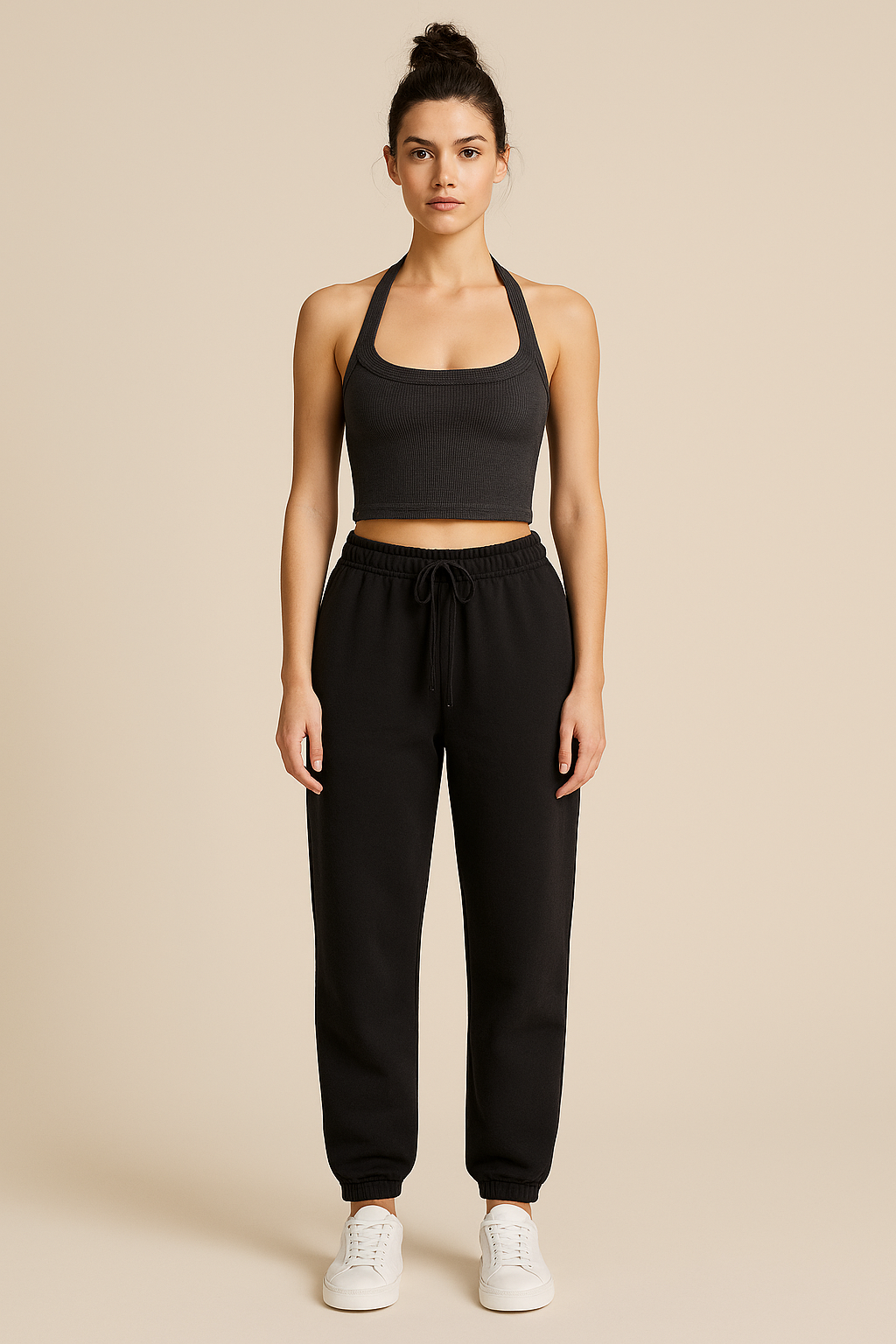 Ribbed Halter Crop Camisole