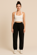 Ribbed Halter Crop Camisole
