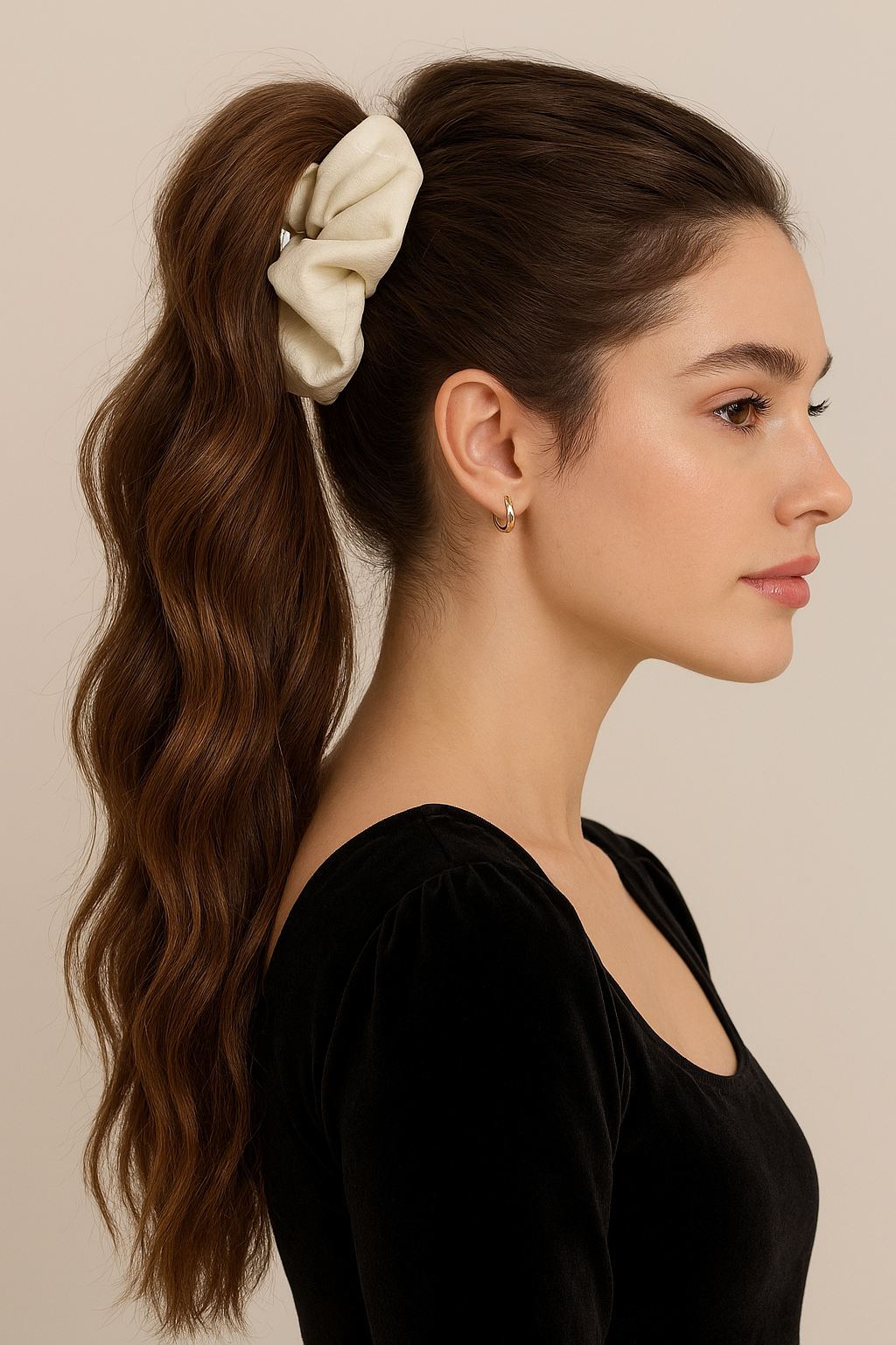 3 Vegan Leather Hair Scrunchies