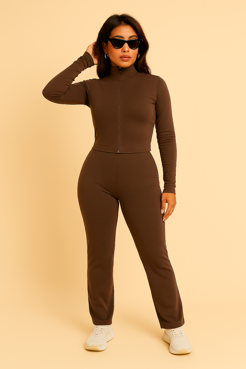 Zweiteiliges Set aus Jacke mit Reißverschluss und Hose