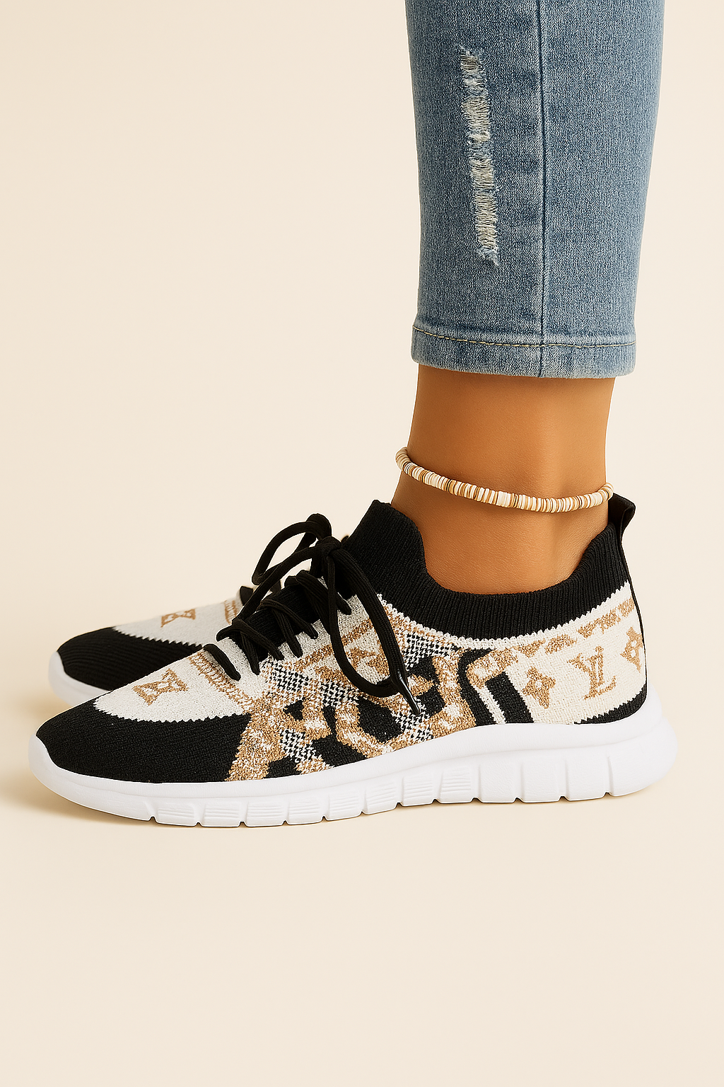 Lace-Up Knit Sneakers