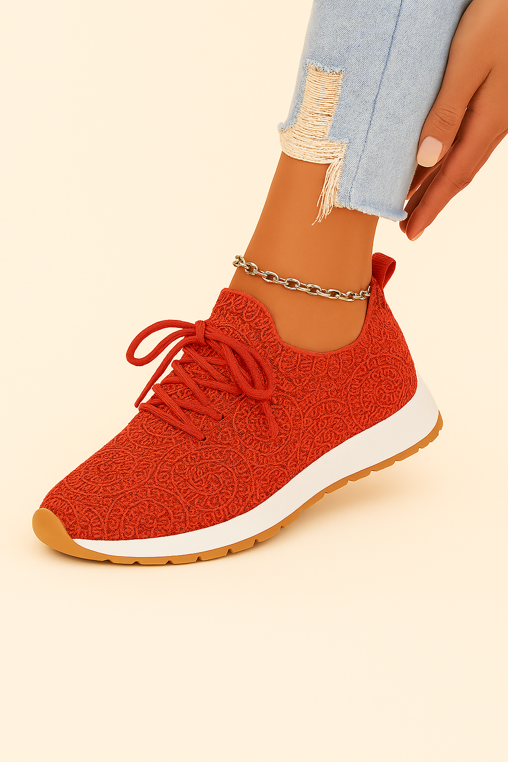 Schnür-Sneaker aus Mesh