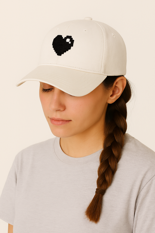 Baseballcap aus Baumwolle mit Herz-Detail