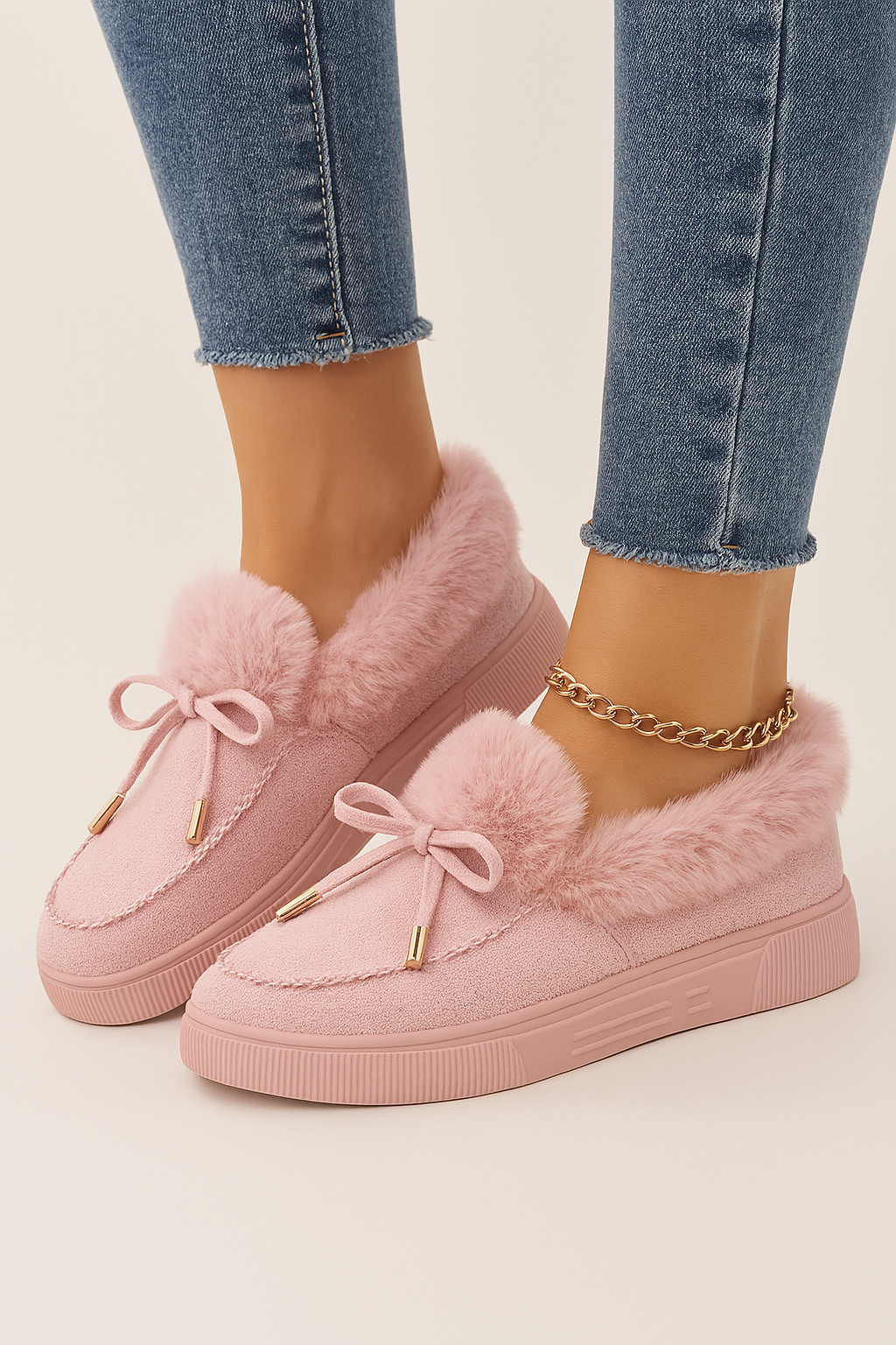 Suede Fluffy Lined Slippers
