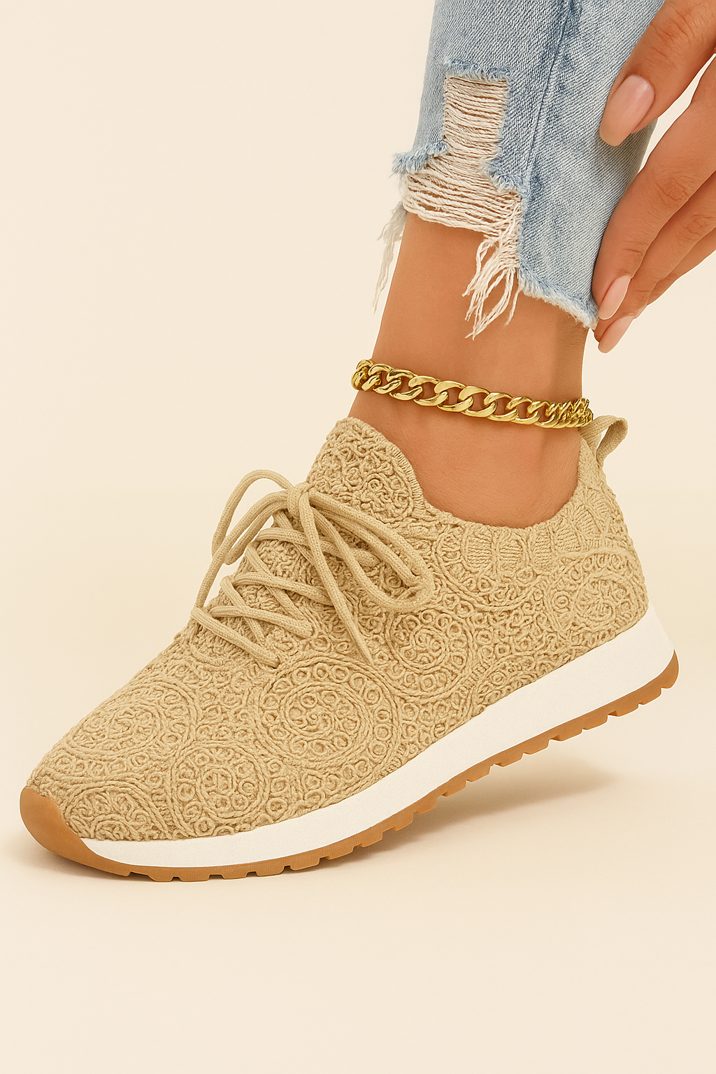 Schnür-Sneaker aus Mesh