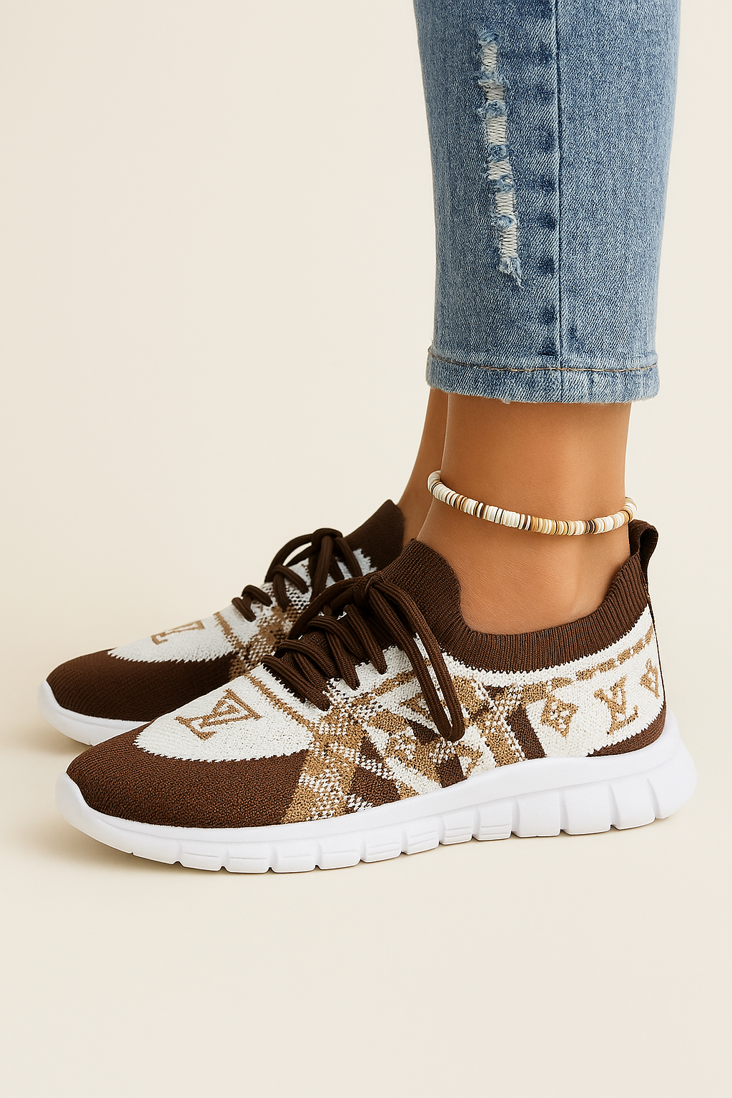 Lace-Up Knit Sneakers