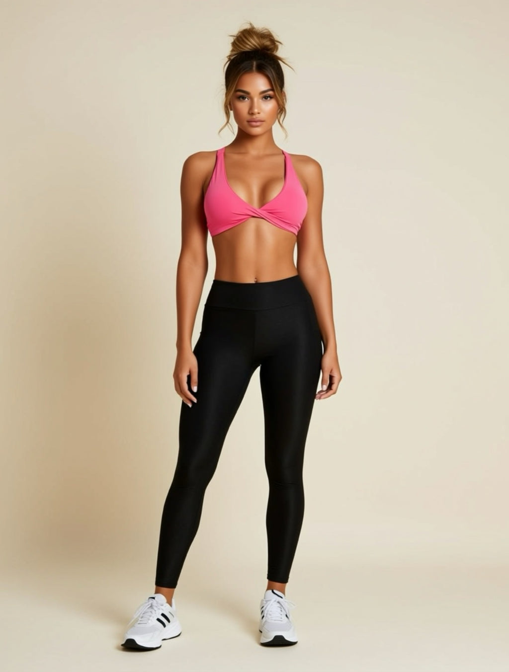 Deep V High‑Support Sports Bra