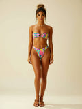 Strapless Floral Bandeau Bikini Set