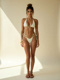 Halter Bikini with Gold Buckles