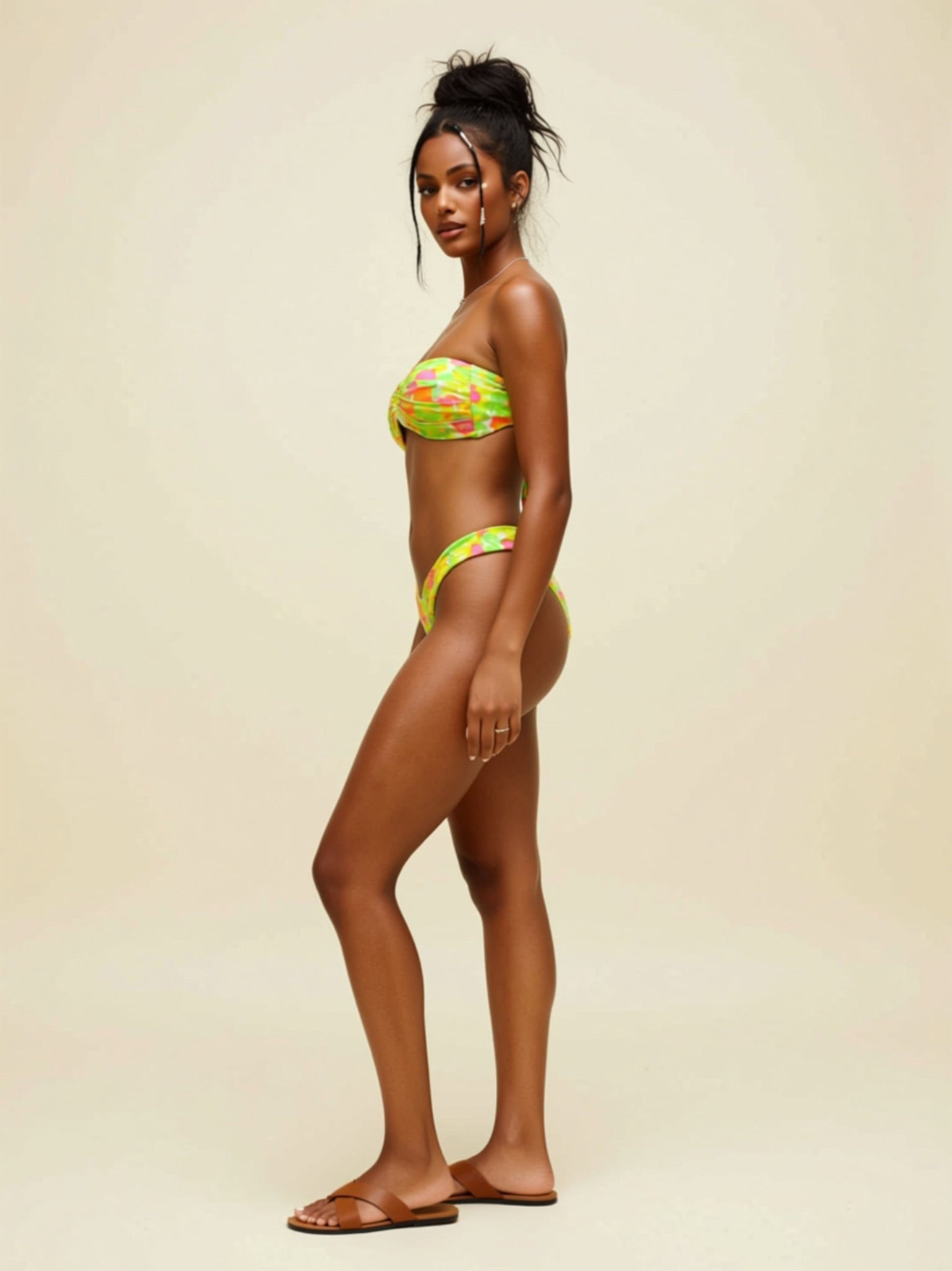 Strapless Floral Bandeau Bikini Set