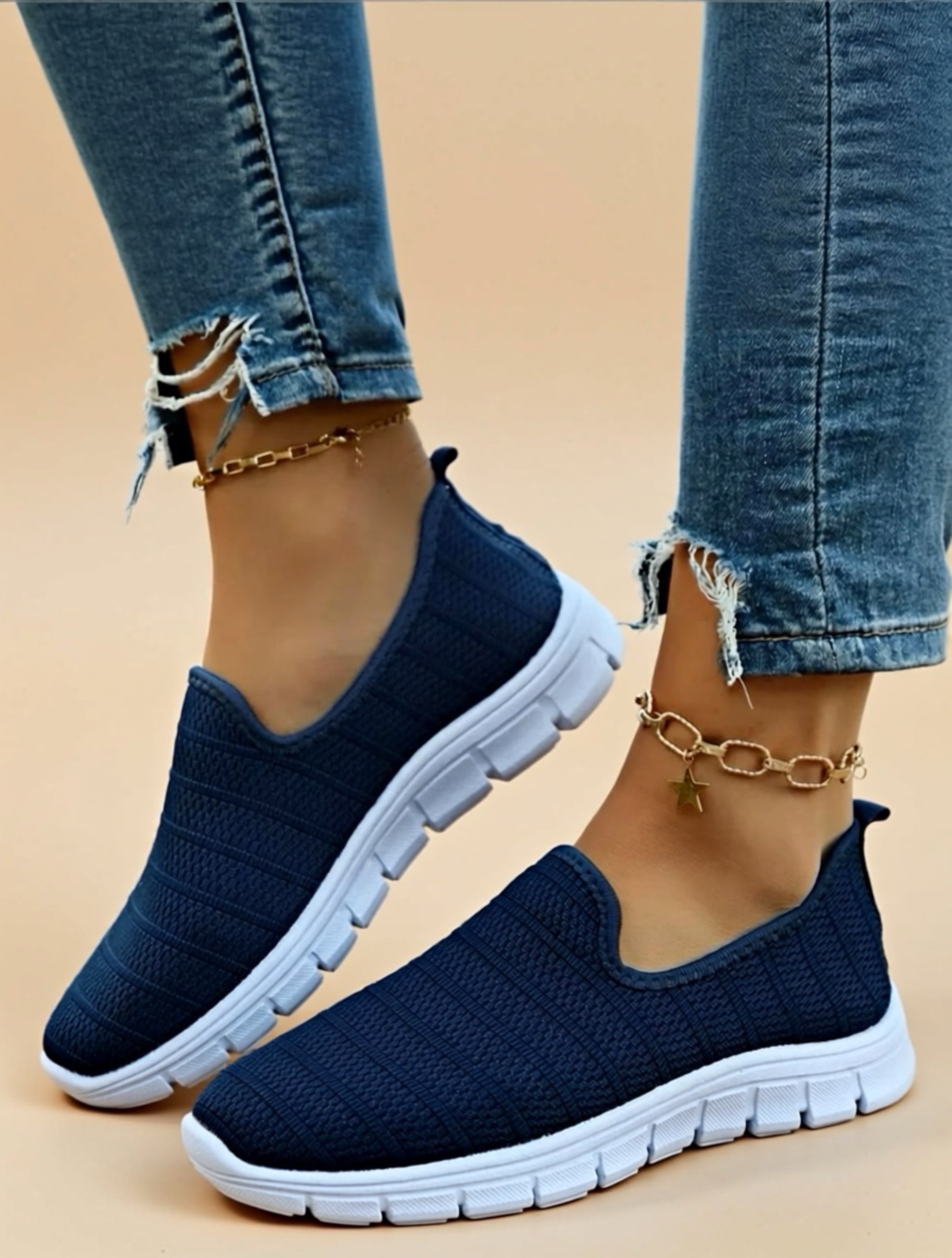 Mesh Slip‑On Walking Sneakers