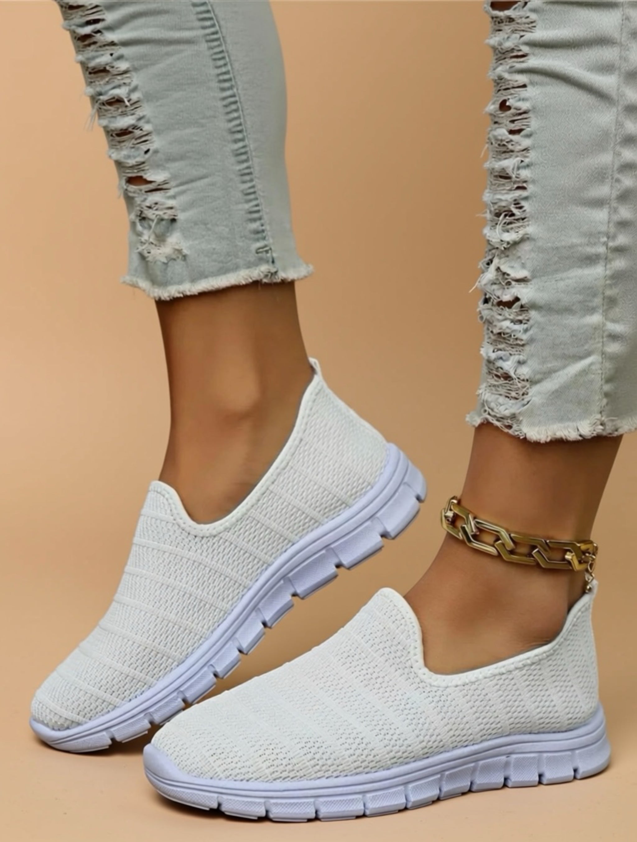 Mesh Slip‑On Walking Sneakers