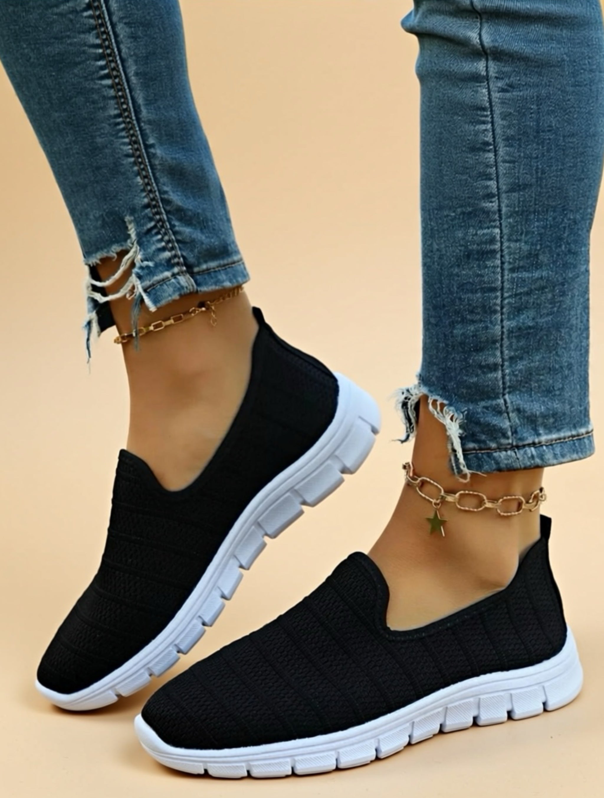 Mesh Slip‑On Walking Sneakers