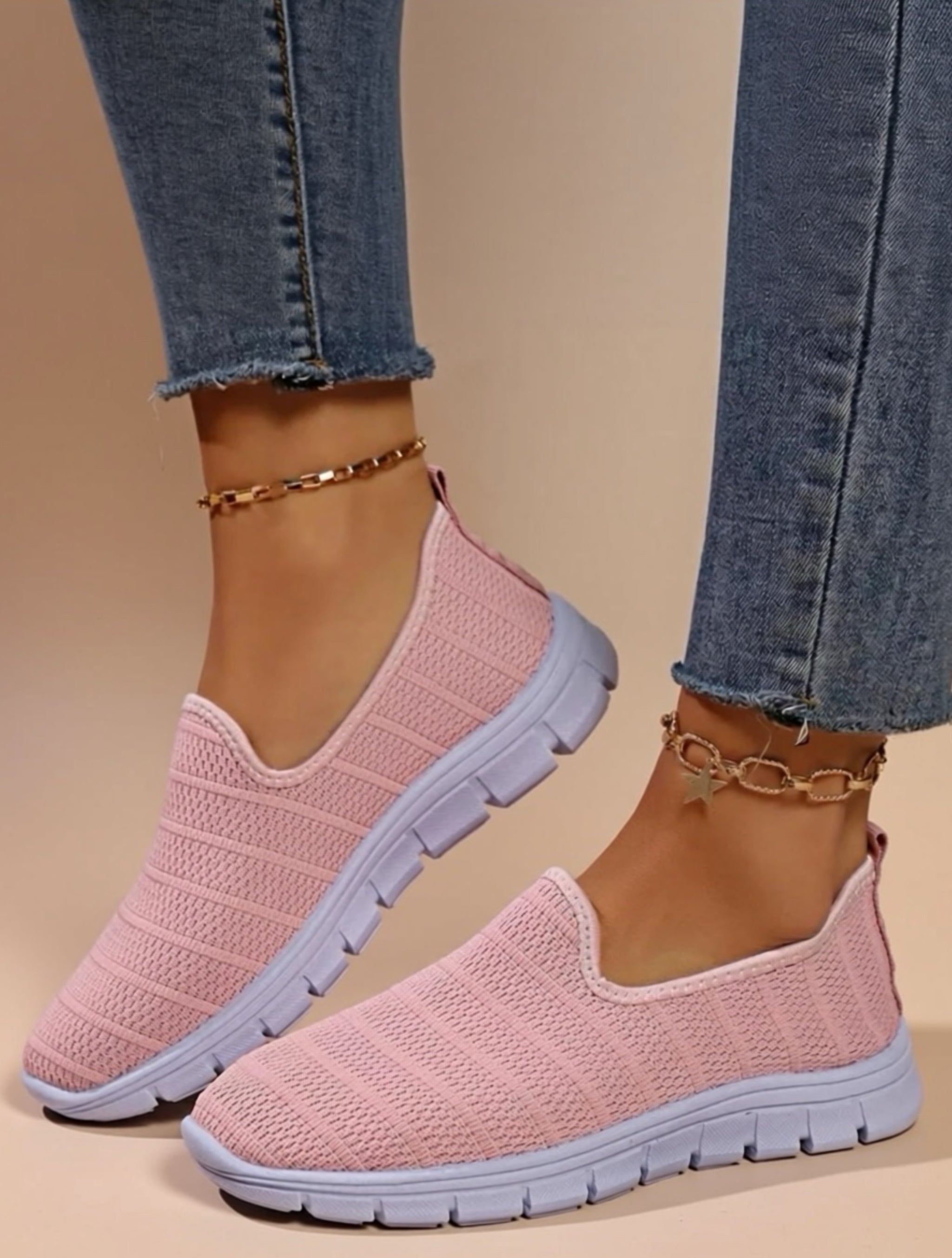 Mesh Slip‑On Walking Sneakers