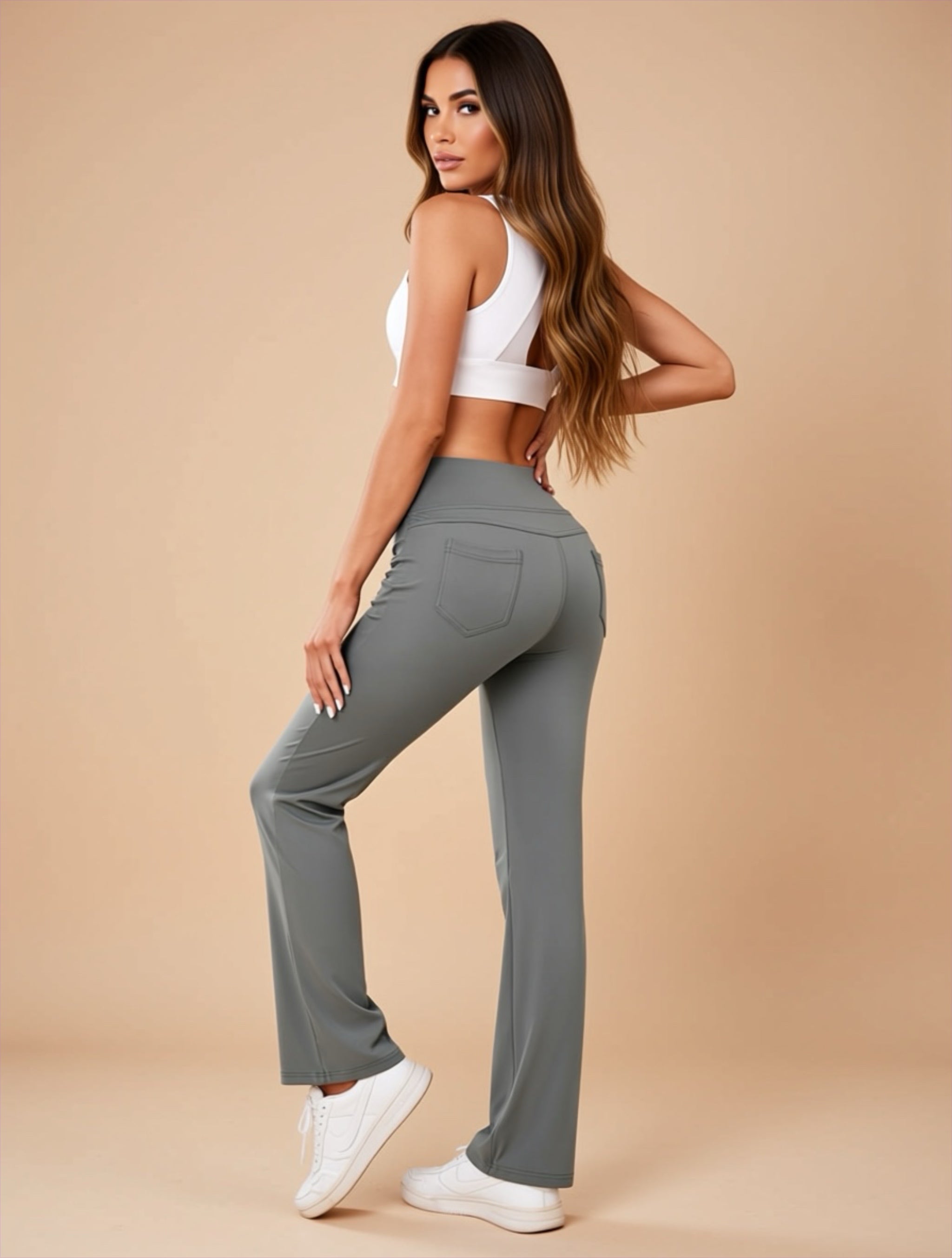 High-Waist Stretch Pocket Yoga Pants