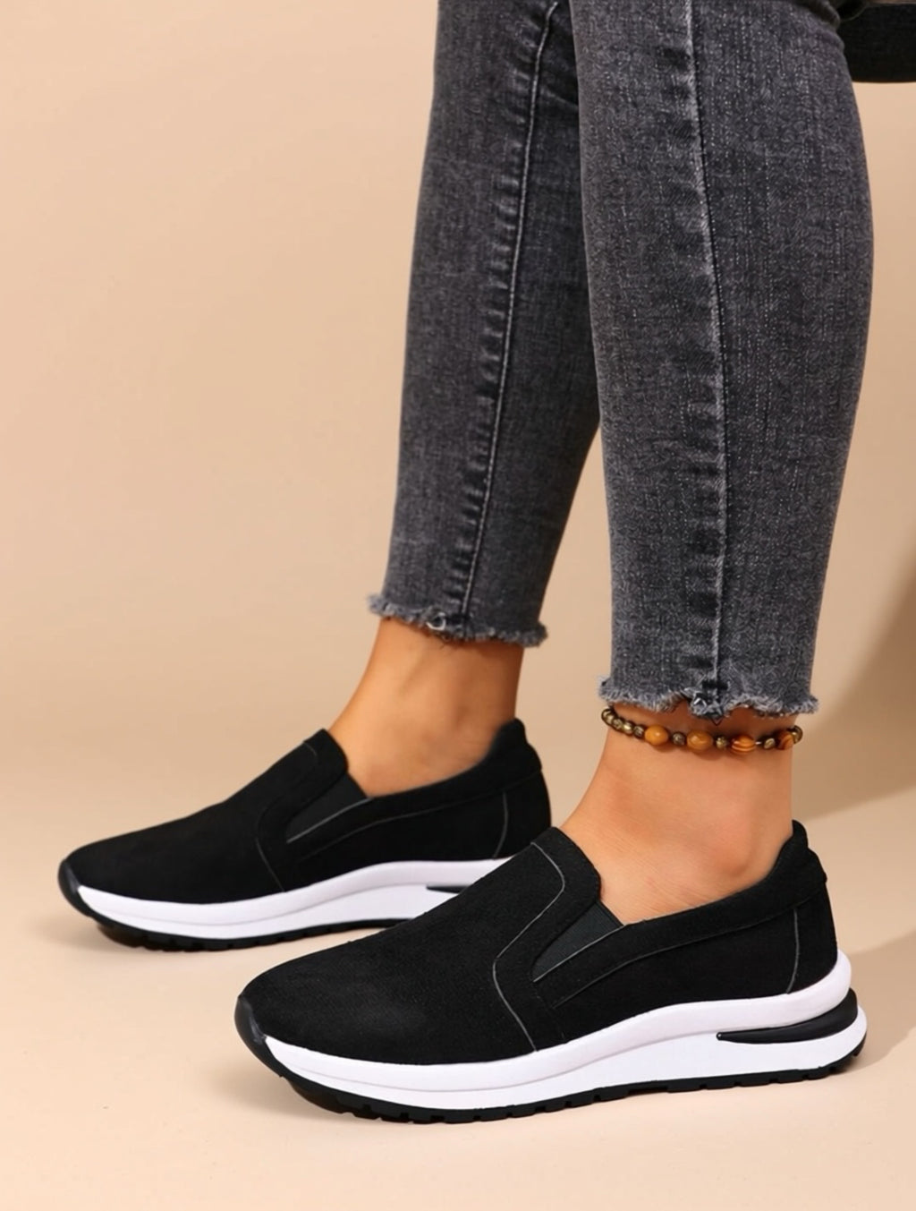 Vegan Leather Slip-On Comfort Sneakers