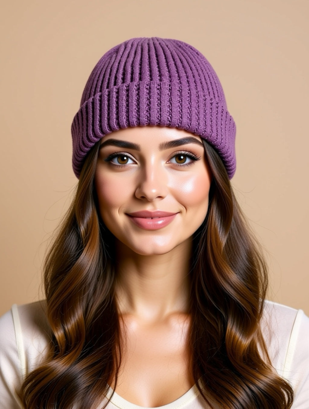 Gemütliche gerippte Strickmütze