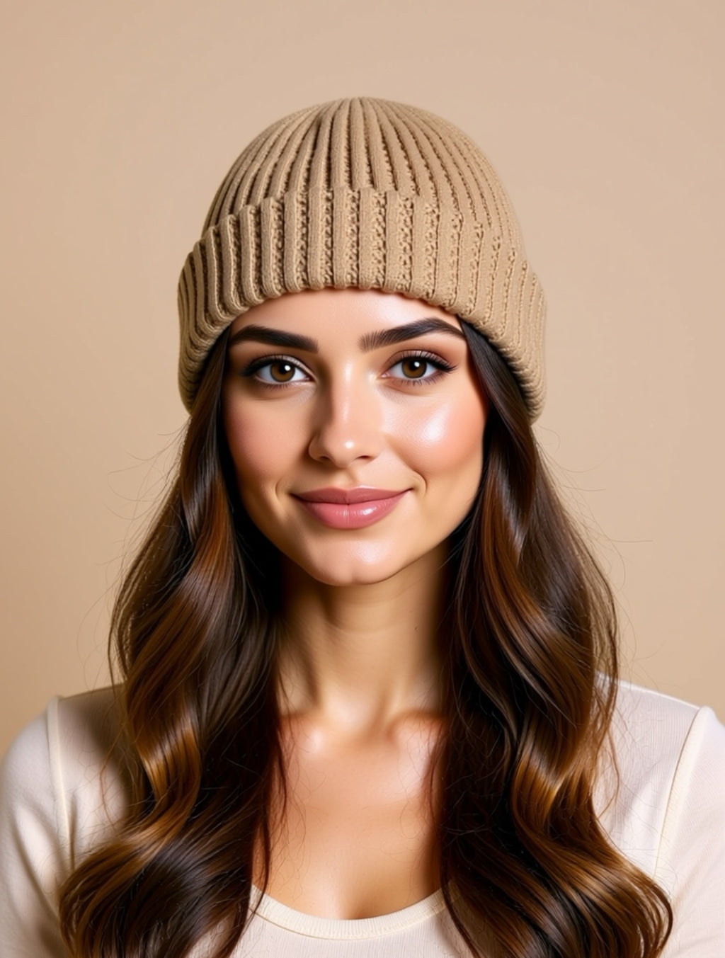 Gemütliche gerippte Strickmütze