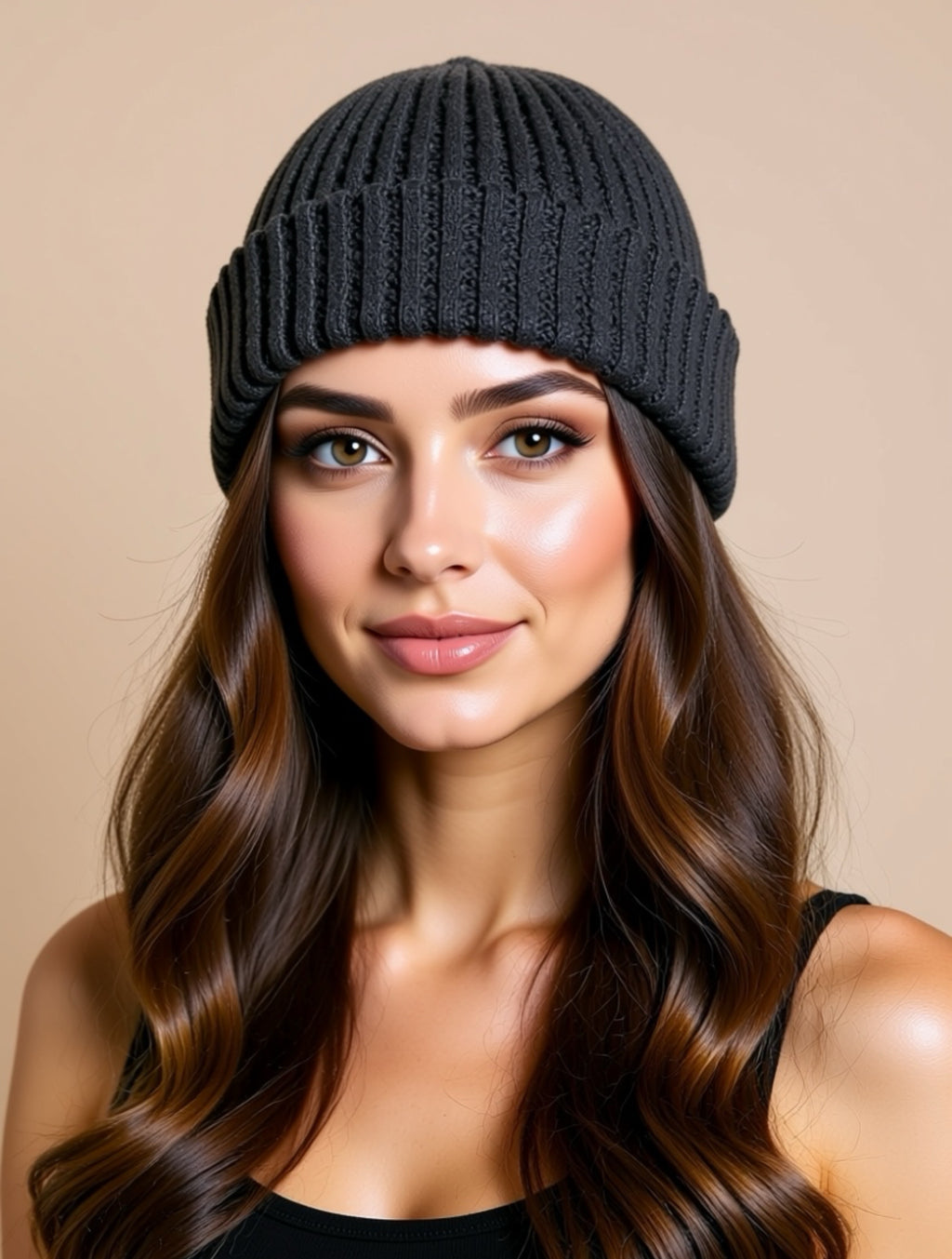 Gemütliche gerippte Strickmütze