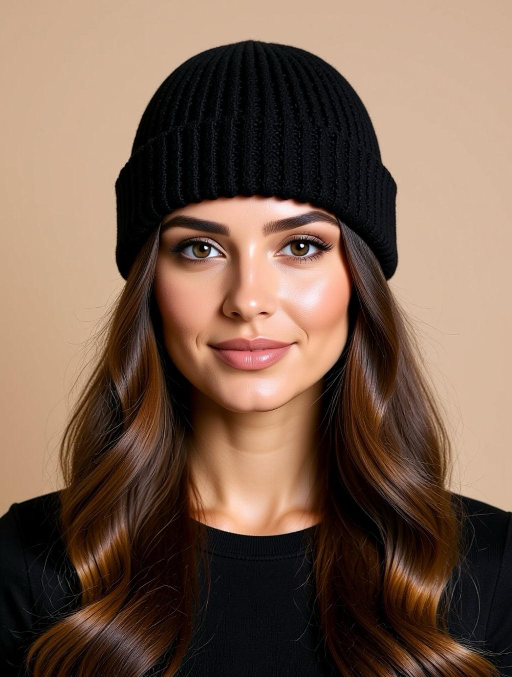 Gemütliche gerippte Strickmütze