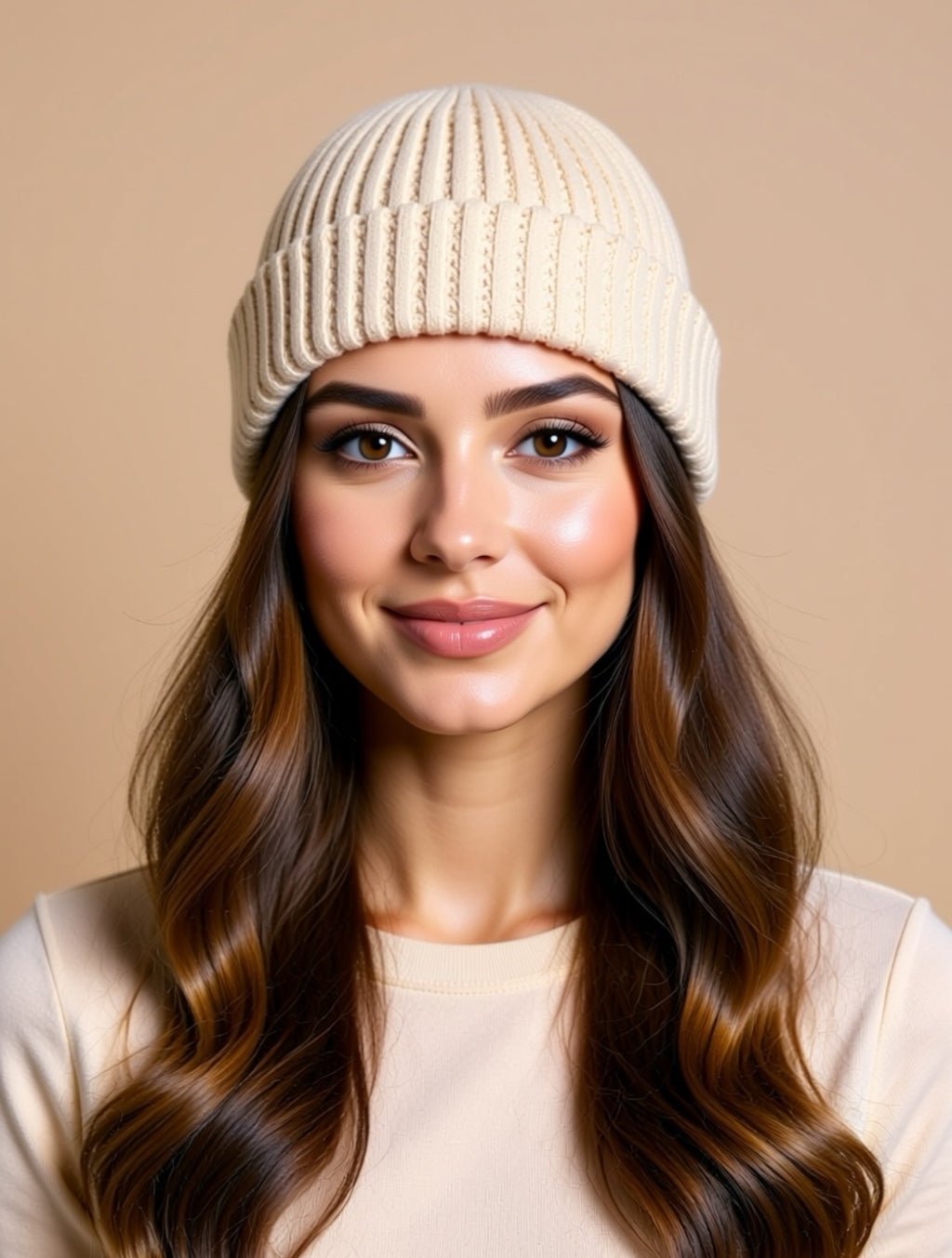 Gemütliche gerippte Strickmütze