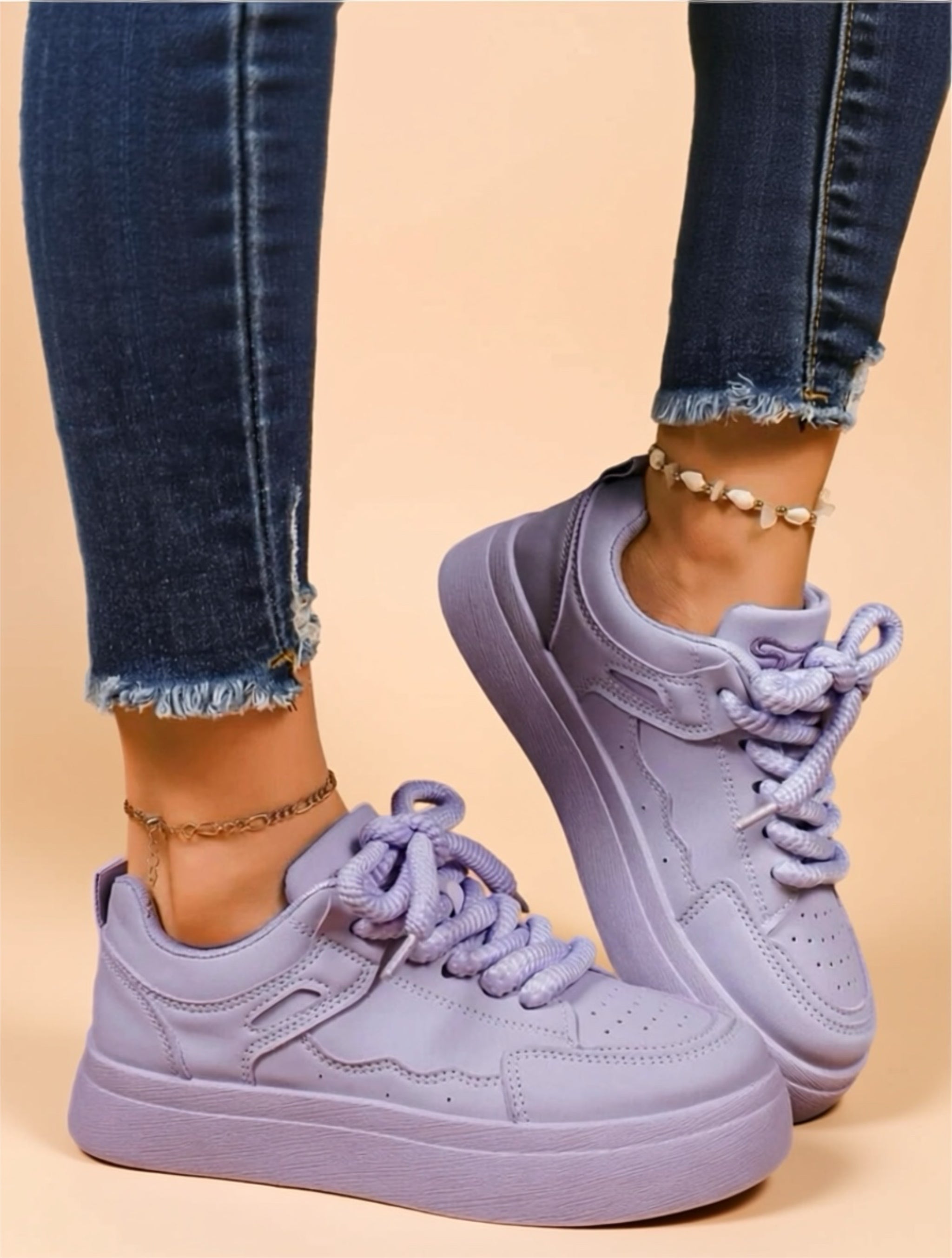 Platform Mid‑Heel Sneakers