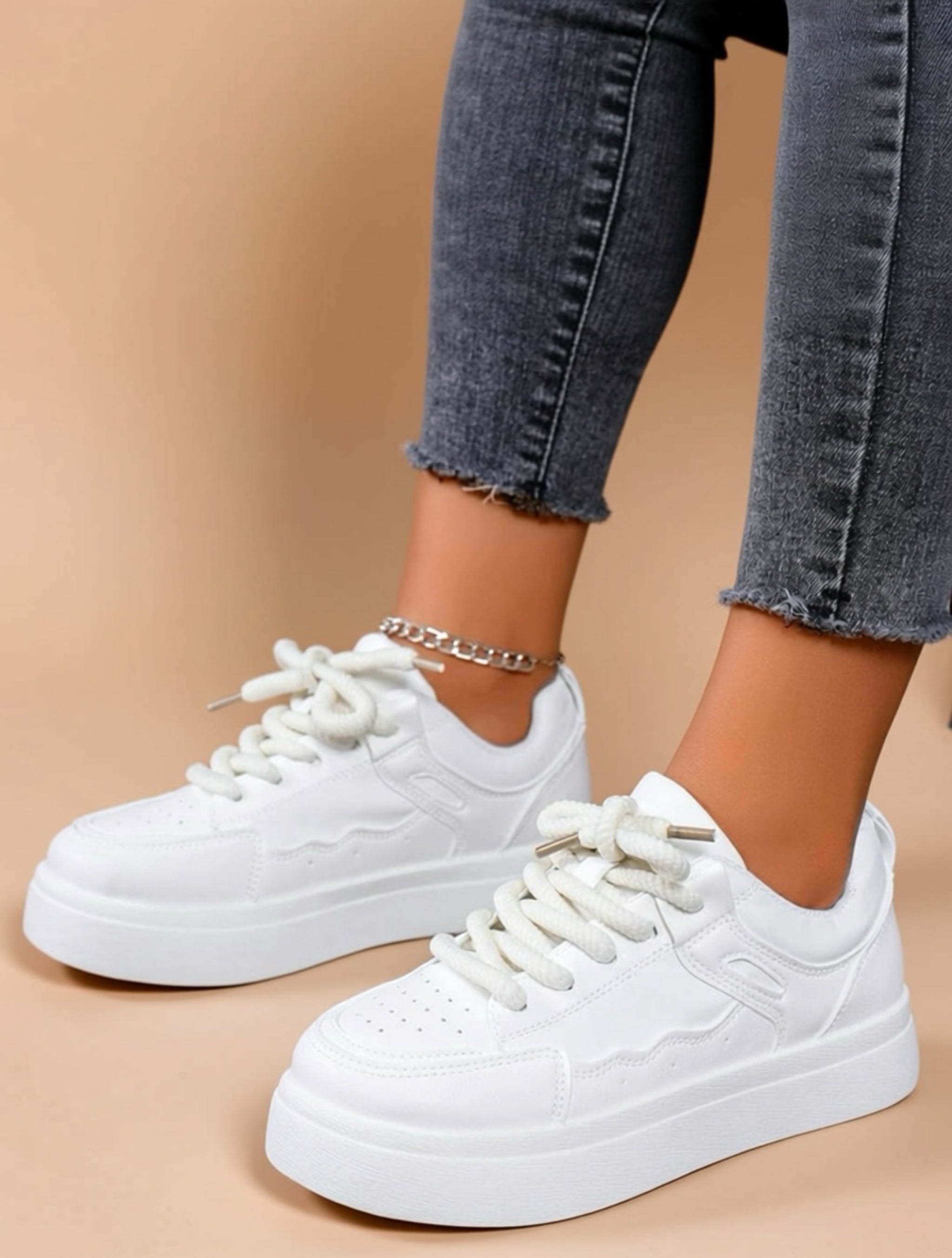 Platform Mid‑Heel Sneakers