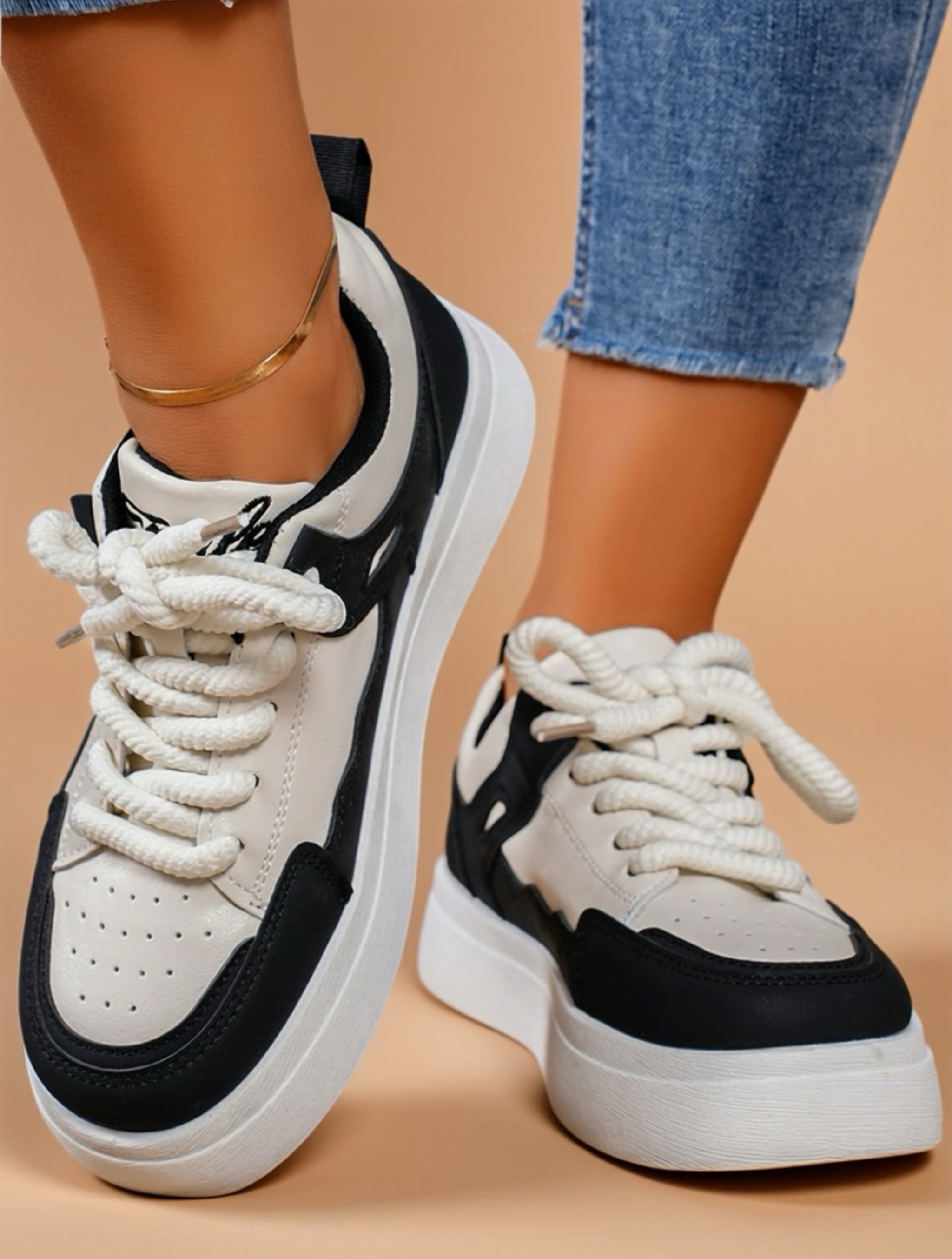 Platform Mid‑Heel Sneakers